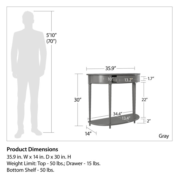 Lark Manor Alfanso 36" Console Table Wayfair